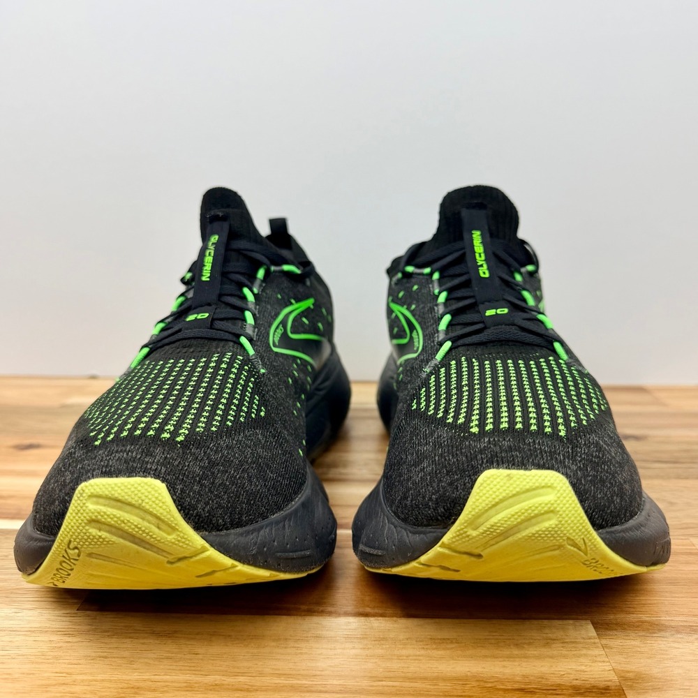 Brooks Glycerin StealthFit 20 Mens Running Shoes Black Neon Green 11.5 - Picture 3 of 9